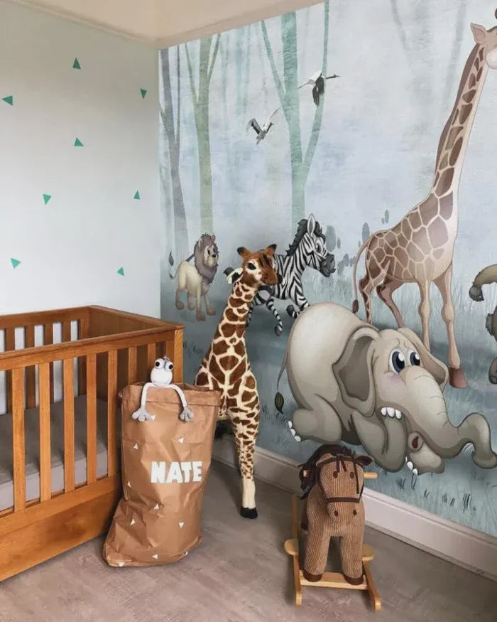 Woodland Animals Wallpaper Mural: Forest Nursery Wall Decal