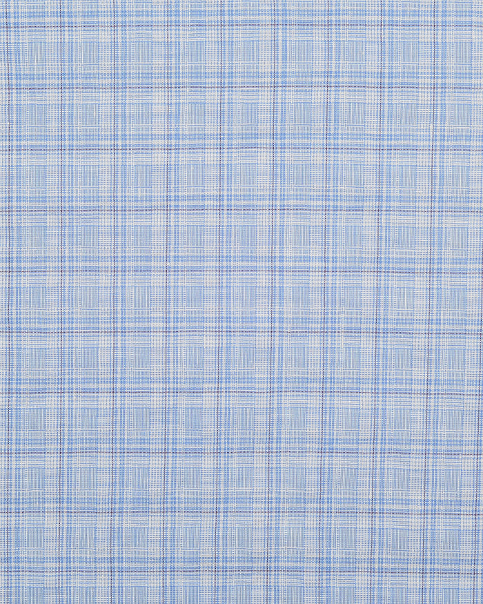 Zegna: Light Blue Tartan Checks Seersucker